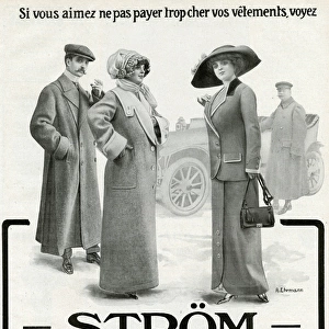 Advert for Strom mens and womens motor clothing 1912