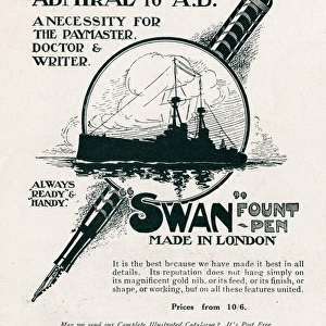 Advert for Swan fountain pens 1914