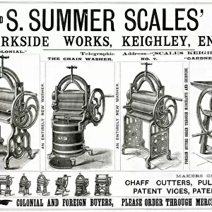 Advert for W &s Summerscales & Sons household machines 1888 Advert for W & S