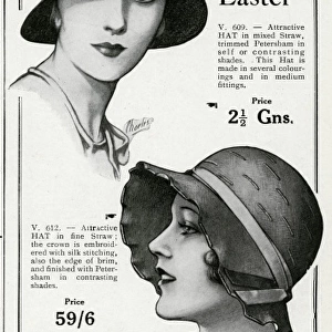 Advert for Woollands cloche hats 1930