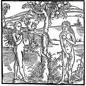 Adam and Eve with the serpent in the Garden of Eden
