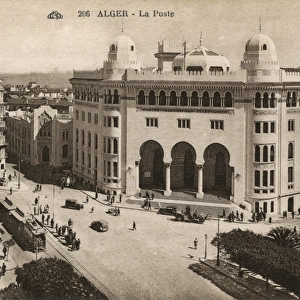 Aerial view of Post Office, Algiers, Algeria