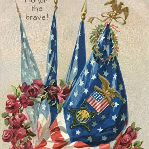 American patriotic postcard, commemorating the civil war