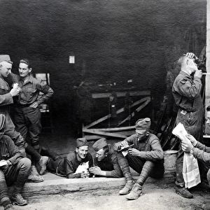 American soldiers relaxing, Western Front, WW1