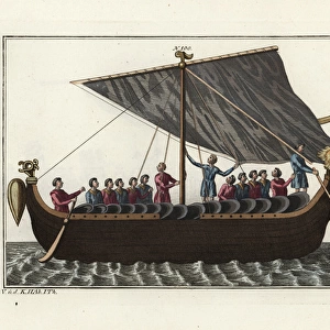 Anglo Saxon ship with sails