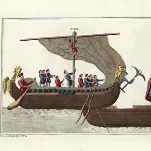 Anglos Saxon sailing ship and boat used by