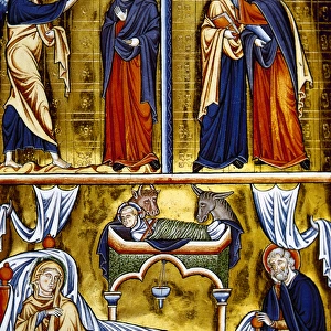 The Annunciation and the Visitation. At the bottom, the Birt