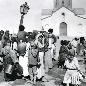 Armenian refugees at Baku, Armenia, WW1