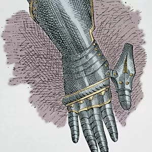 Armour. Gauntlet. Engraving. Museo Militar, 1883