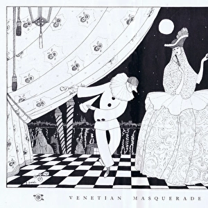 An art deco sketch by Peres called Venetian Masquerade, 1923