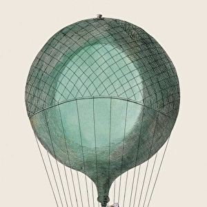 Balloon. Engraving. It leaved in 14th January