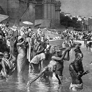 Bathing at the River Ganges, 1912