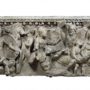 Battle of Marathon. Detail of a sarcophagus