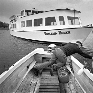 Boatman with Rutland Water pleasure cruiser, Rutland Belle