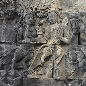 Borobudur Temple. 9th c. INDONESIA. Borobudur. Reliefs