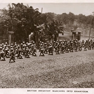 British Infantry march into Khartoum, Sudan