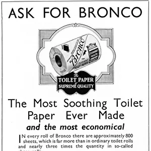 bronco, toilet, paper, advertisement