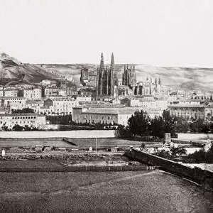 c. 1880 Spain - city of Burgos and the cathedral