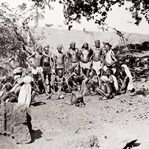 c. 1880s India - group of country men, farmers?