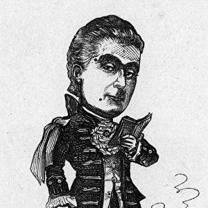 Caricature of the French actor and singer Claude Marius