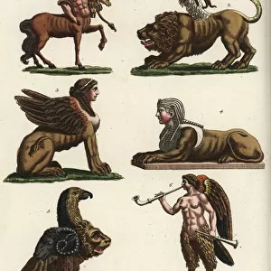 Centaur, chimera, Greek sphynx, Egyptian sphinx