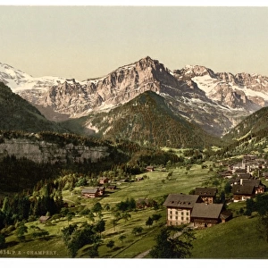 Champery, general view, Valais, Alps of, Switzerland