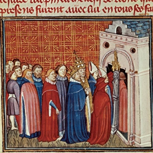 Charlemagne crowned emperor of the West. Entrance to the chu
