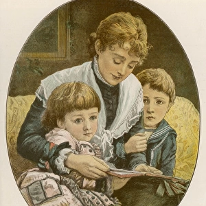 Child Mother Reads 1879