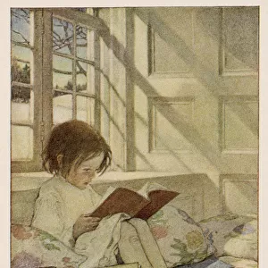 Child Reads at Window