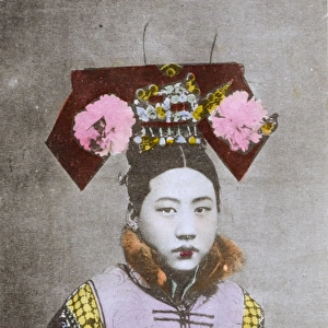 China - A Manchurian Girl in Traditional attire