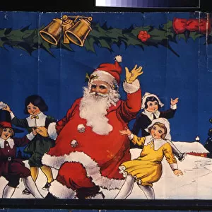 Christmas frieze, Santa Claus dancing