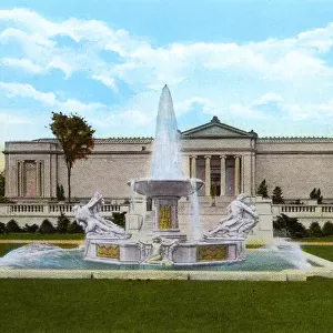 Cleveland, Ohio, USA - Fountain and Museum of Art