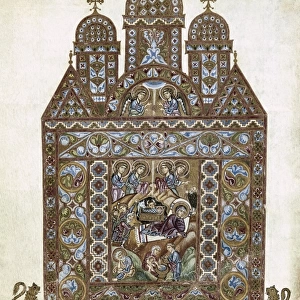Codex Egberti. ca. 980. Nativity. Ottonian art