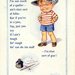 Comc postcard, Little boy introducing himself as "that sort of guy"Date