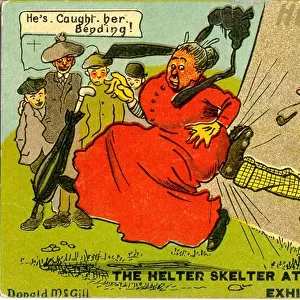 Comic postcard, Helter Skelter, Edinburgh Exhibition Date: 20th century