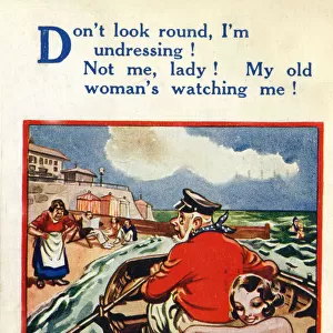 Comic seaside postcard sent from Blackpool