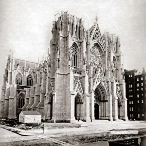 Construction of St Patricks Cathedral New York, 1880s