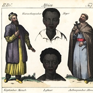 Coptic and Ethiopian monks, west Ethiopian man and Libyan