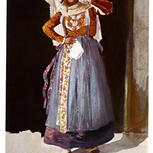 Corfu woman in traditional costume
