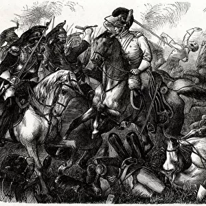 Corporal John Shaw of the 2nd Life Guards fighting French cuirassiers at the Battle of