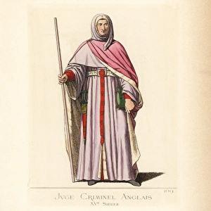 Costume of an English criminal judge, 15th century