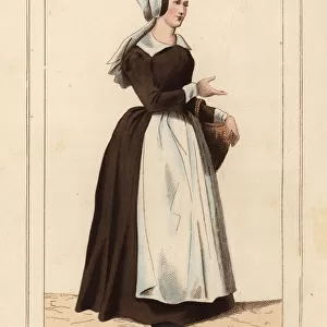 Costume of a French female servant, reign
