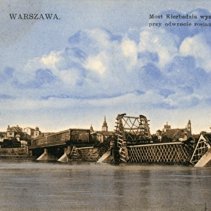 Damage to Kierbedz Bridge, Warsaw, Poland