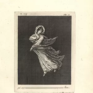 Dancer in a long transparent dress