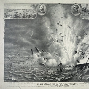 Destruction of the U. S. battleship Maine in Havana Harbor Fe