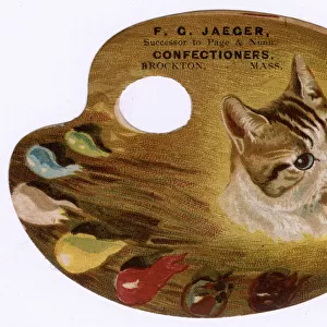 Die-cut Trade Card for F G Jaeger Confectioners