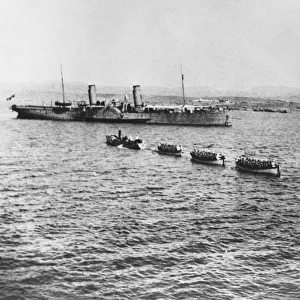 Disembarking in Mudros WWI