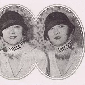The Dolly Sisters wearing the latest fashion of a dog collar 1924 Date