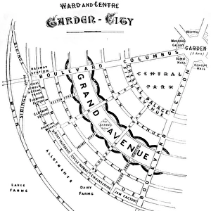 Ebenezer Howard - plan of section of garden city