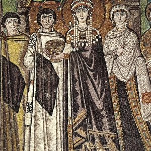 Empress Theodora with her court. ca. 547. ITALY
